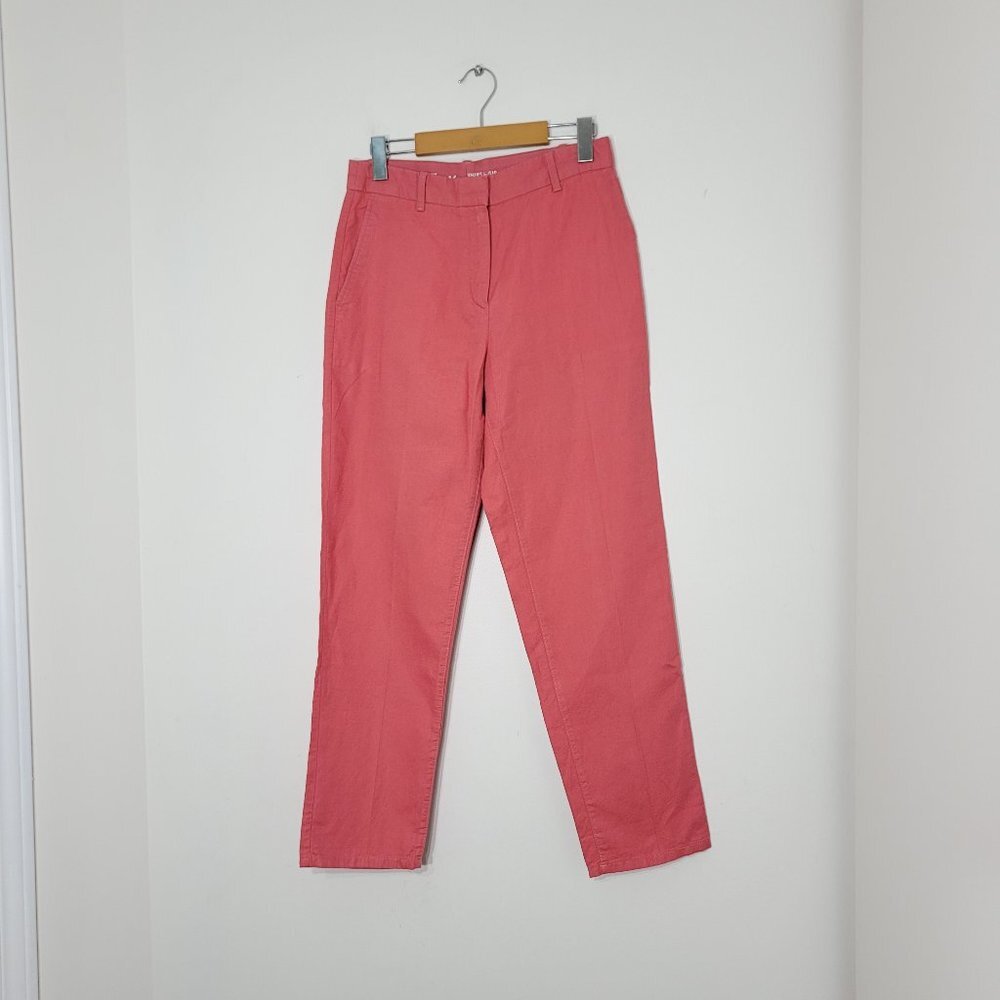 💕 Gap Khakis by Gap Coral Pink Broken In Straight Leg Casual Pants Flat Front 4